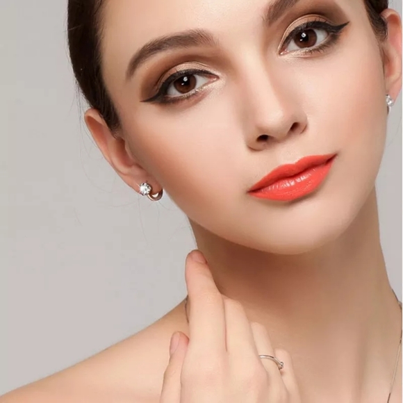 Pretty Small Round Diamond Earrings - Picture 6 of 7